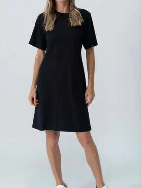Six Fifty Brooke T Shirt Dress Black Cotton Short Sleeve NWT SF3535 - Size XS